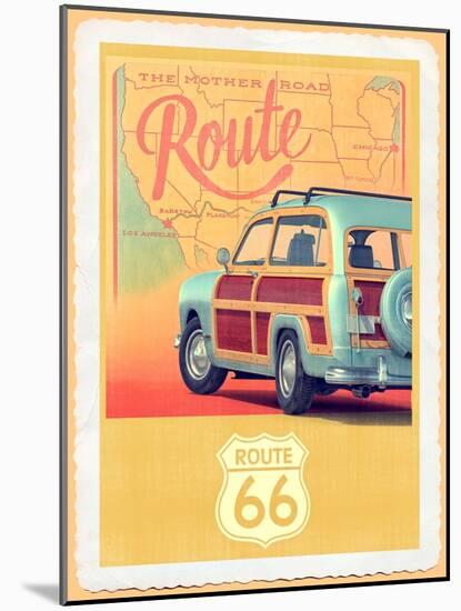 Route 66 Vintage Travel-Edward M. Fielding-Mounted Art Print