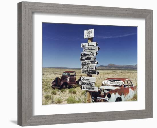 Route 66 Which Cross United States from Los Angeles to Chicago, Photo Taken in 2005-null-Framed Photo