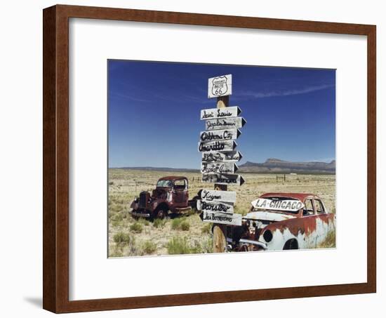 Route 66 Which Cross United States from Los Angeles to Chicago, Photo Taken in 2005-null-Framed Photo