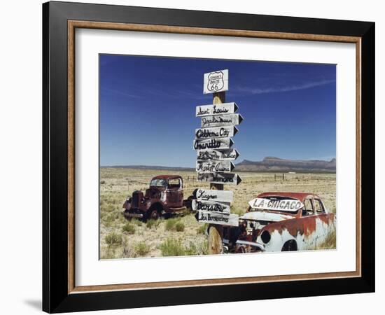 Route 66 Which Cross United States from Los Angeles to Chicago, Photo Taken in 2005-null-Framed Photo