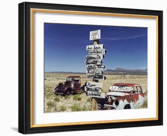 Route 66 Which Cross United States from Los Angeles to Chicago, Photo Taken in 2005-null-Framed Photo