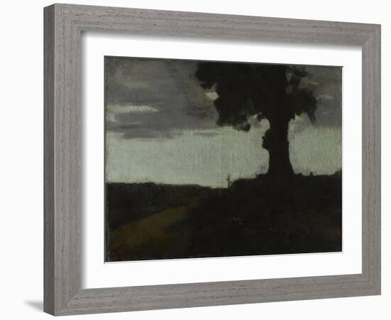 Route de Galfingen avec le vieux cerisier et la croix-Jean Jacques Henner-Framed Giclee Print