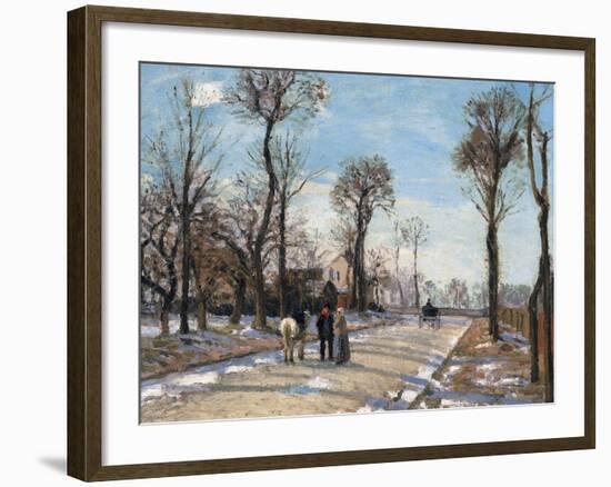 Route De Versailles, Louveciennes, Winter Sun and Snow, C. 1870-Camille Pissarro-Framed Giclee Print