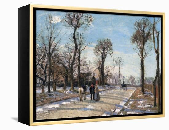 Route De Versailles, Louveciennes, Winter Sun and Snow, C. 1870-Camille Pissarro-Framed Premier Image Canvas