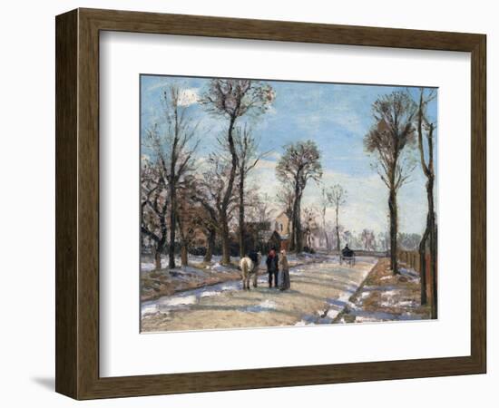 Route De Versailles, Louveciennes, Winter Sun and Snow, C. 1870-Camille Pissarro-Framed Giclee Print