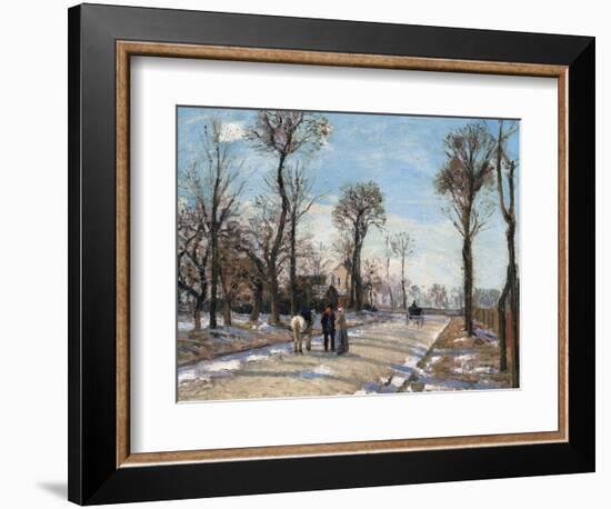 Route De Versailles, Louveciennes, Winter Sun and Snow, C. 1870-Camille Pissarro-Framed Giclee Print