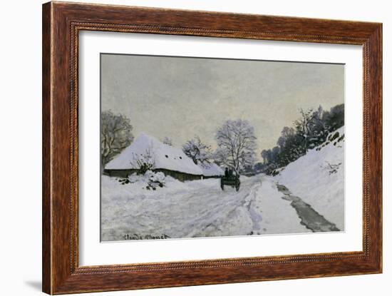 Route in the Snow near Honfleur, c.1867-Claude Monet-Framed Giclee Print