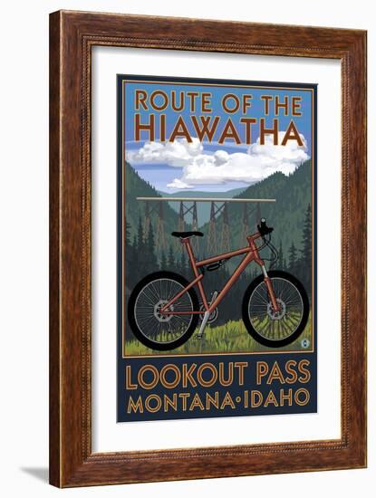 Route of the Hiawatha St. Regist, Montana - Mountain Bike Scene-Lantern Press-Framed Art Print