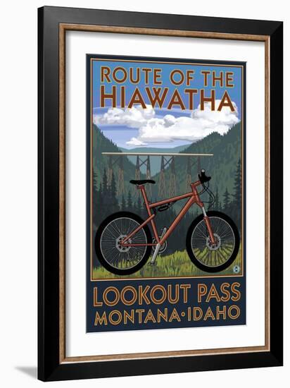 Route of the Hiawatha St. Regist, Montana - Mountain Bike Scene-Lantern Press-Framed Art Print