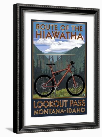 Route of the Hiawatha St. Regist, Montana - Mountain Bike Scene-Lantern Press-Framed Art Print