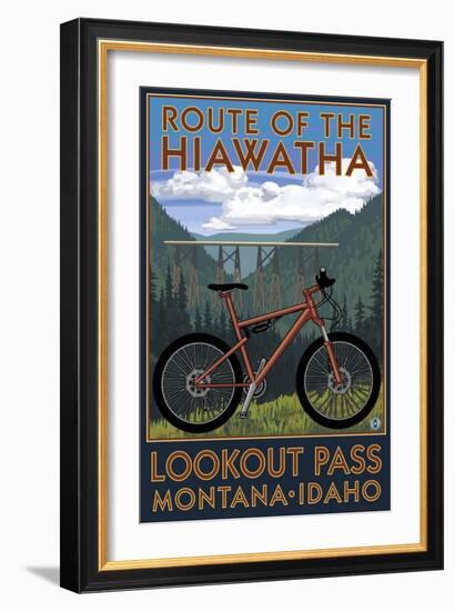 Route of the Hiawatha St. Regist, Montana - Mountain Bike Scene-Lantern Press-Framed Art Print