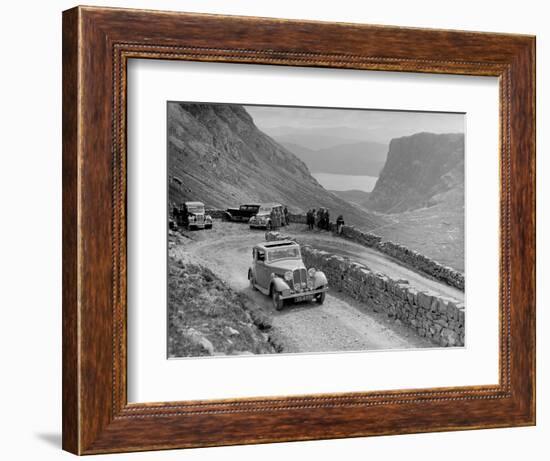 Rover 4-door saloon of IH Mackay competing in the RSAC Scottish Rally, 1936-Bill Brunell-Framed Photographic Print