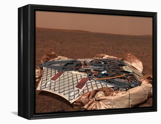 Rover's Landing Site, the Columbia Memorial Station, at Gusev Crater, Mars-Stocktrek Images-Framed Premier Image Canvas