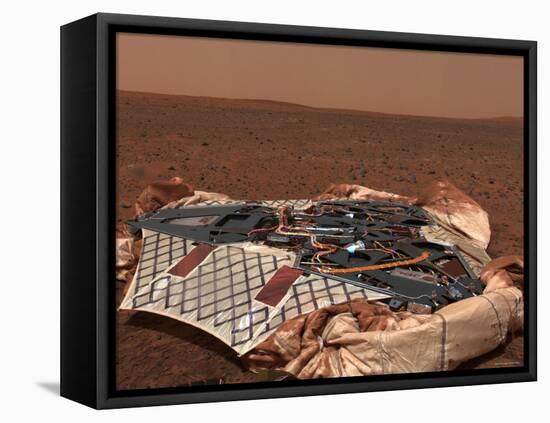 Rover's Landing Site, the Columbia Memorial Station, at Gusev Crater, Mars-Stocktrek Images-Framed Premier Image Canvas