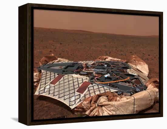 Rover's Landing Site, the Columbia Memorial Station, at Gusev Crater, Mars-Stocktrek Images-Framed Premier Image Canvas