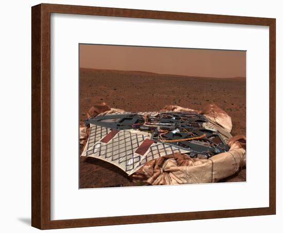 Rover's Landing Site, the Columbia Memorial Station, at Gusev Crater, Mars-Stocktrek Images-Framed Photographic Print