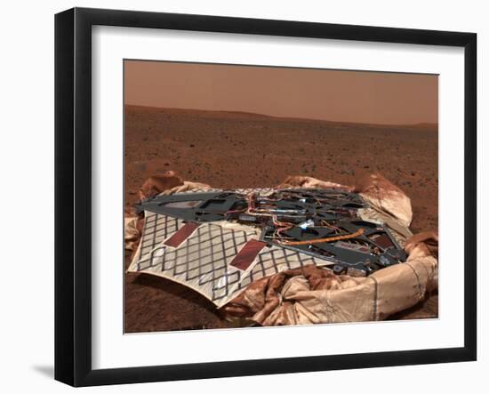 Rover's Landing Site, the Columbia Memorial Station, at Gusev Crater, Mars-Stocktrek Images-Framed Photographic Print