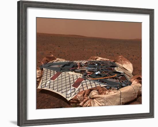 Rover's Landing Site, the Columbia Memorial Station, at Gusev Crater, Mars-Stocktrek Images-Framed Photographic Print