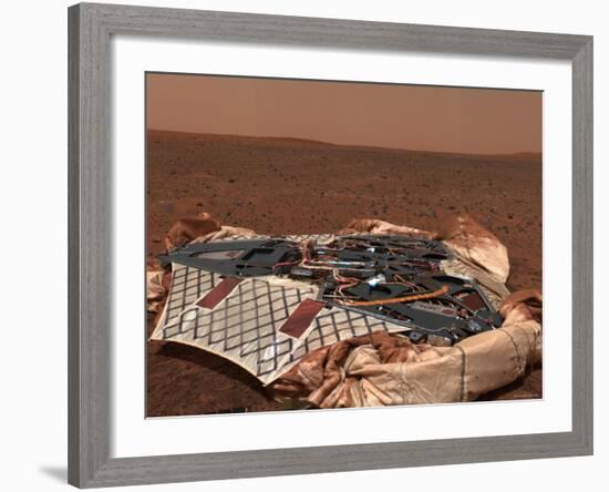 Rover's Landing Site, the Columbia Memorial Station, at Gusev Crater, Mars-Stocktrek Images-Framed Photographic Print