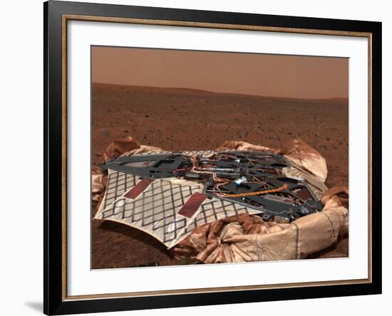 Rover's Landing Site, the Columbia Memorial Station, at Gusev Crater, Mars-Stocktrek Images-Framed Photographic Print