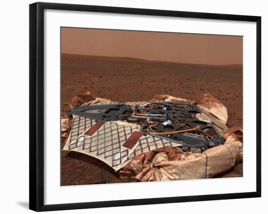 Rover's Landing Site, the Columbia Memorial Station, at Gusev Crater, Mars-Stocktrek Images-Framed Photographic Print