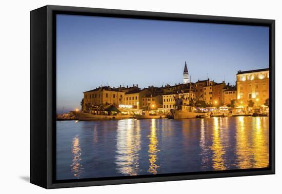 Rovinj, Croatia, Europe. View of the City at Dusk from the Harbour-Francesco Riccardo Iacomino-Framed Premier Image Canvas