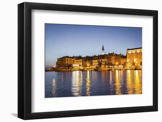 Rovinj, Croatia, Europe. View of the City at Dusk from the Harbour-Francesco Riccardo Iacomino-Framed Photographic Print