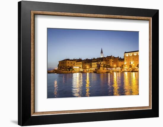 Rovinj, Croatia, Europe. View of the City at Dusk from the Harbour-Francesco Riccardo Iacomino-Framed Photographic Print