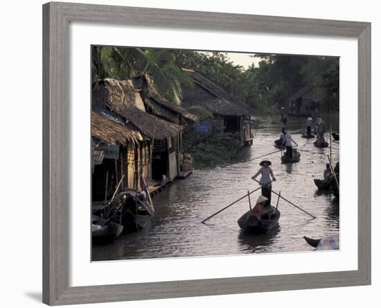 Row Boat on the Mekong Delta, Vietnam-Keren Su-Framed Photographic Print