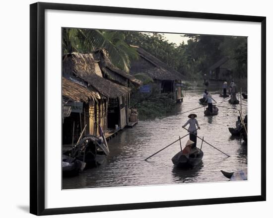 Row Boat on the Mekong Delta, Vietnam-Keren Su-Framed Photographic Print