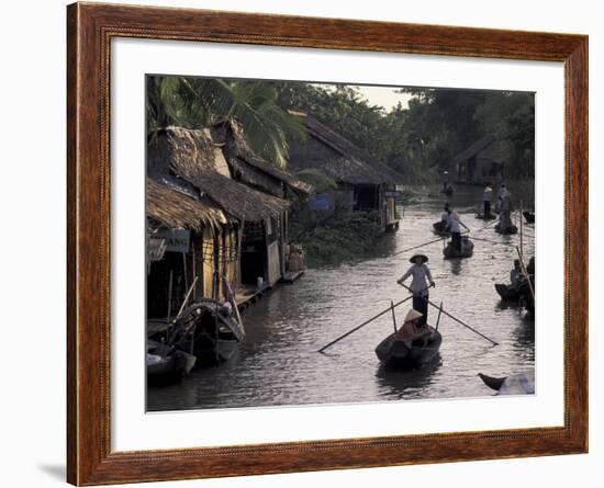 Row Boat on the Mekong Delta, Vietnam-Keren Su-Framed Photographic Print