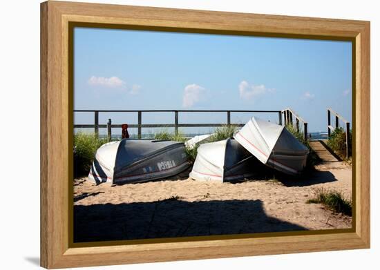 Row Boats Ocean Beach Fire Island NY-null-Framed Stretched Canvas