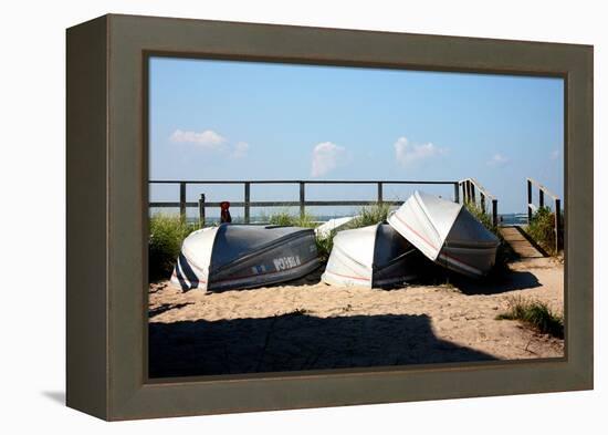 Row Boats Ocean Beach Fire Island NY-null-Framed Stretched Canvas