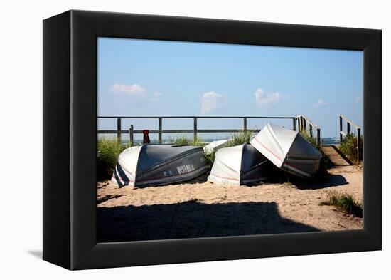 Row Boats Ocean Beach Fire Island NY-null-Framed Stretched Canvas