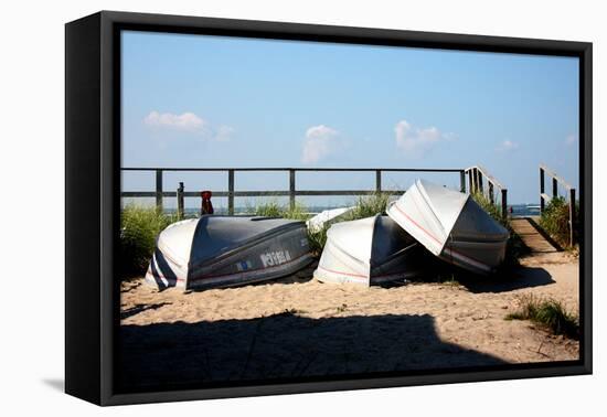 Row Boats Ocean Beach Fire Island NY-null-Framed Stretched Canvas