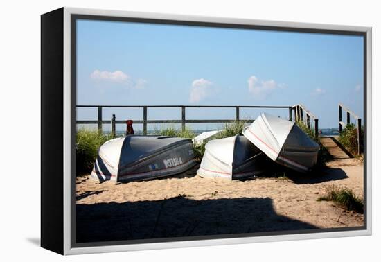 Row Boats Ocean Beach Fire Island NY-null-Framed Stretched Canvas