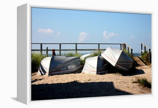 Row Boats Ocean Beach Fire Island NY-null-Framed Stretched Canvas