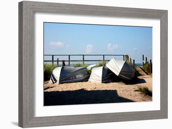 Row Boats Ocean Beach Fire Island NY-null-Framed Photo