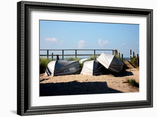 Row Boats Ocean Beach Fire Island NY-null-Framed Photo