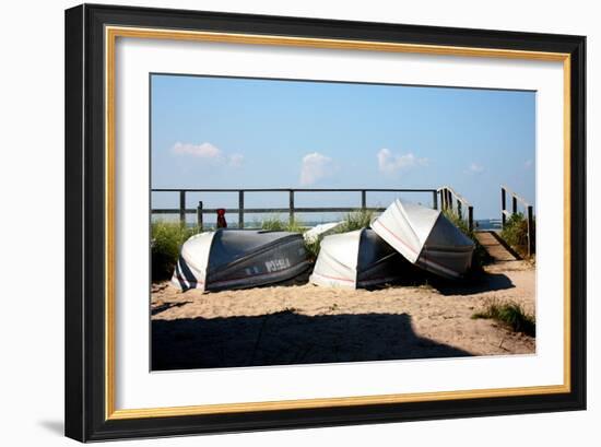 Row Boats Ocean Beach Fire Island NY-null-Framed Photo