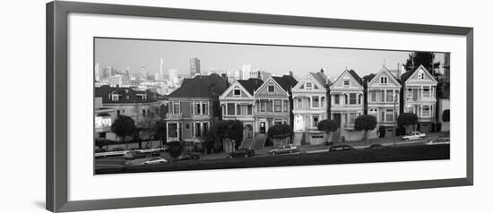 Row Houses in a City, Postcard Row, the Seven Sisters, Painted Ladies, Alamo Square--Framed Photographic Print