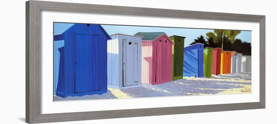 Row of Beach Shacks-Henri Deuil-Framed Art Print