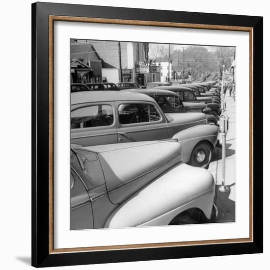 Row of Cars Parked-George Skadding-Framed Photographic Print