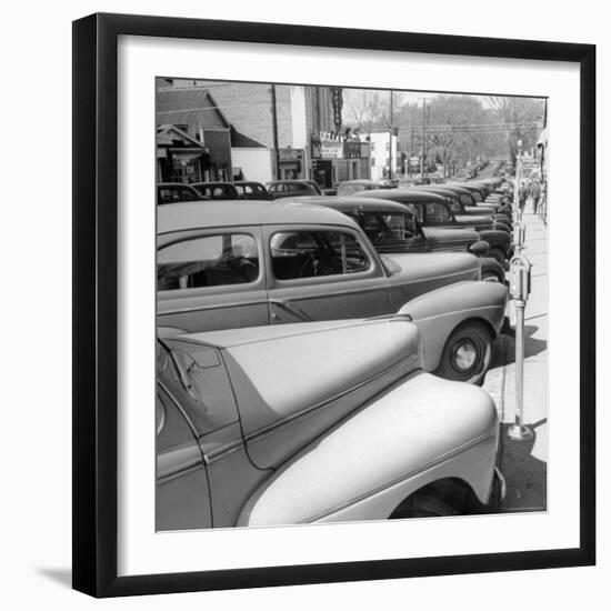 Row of Cars Parked-George Skadding-Framed Photographic Print