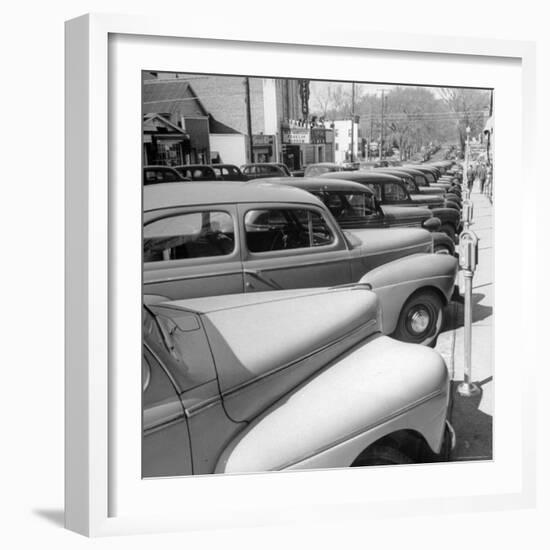 Row of Cars Parked-George Skadding-Framed Photographic Print