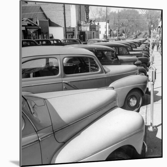 Row of Cars Parked-George Skadding-Mounted Photographic Print