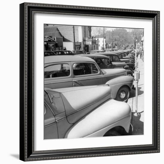 Row of Cars Parked-George Skadding-Framed Photographic Print