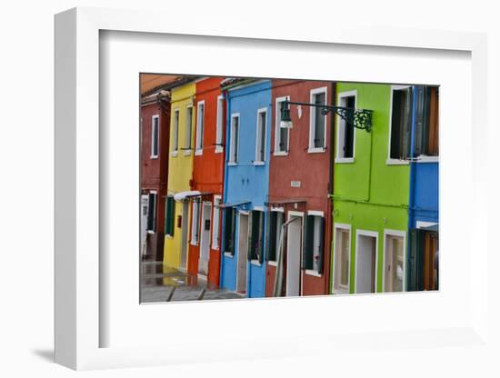 Row of Colorful Buildings Burano, Italy-Darrell Gulin-Framed Photographic Print