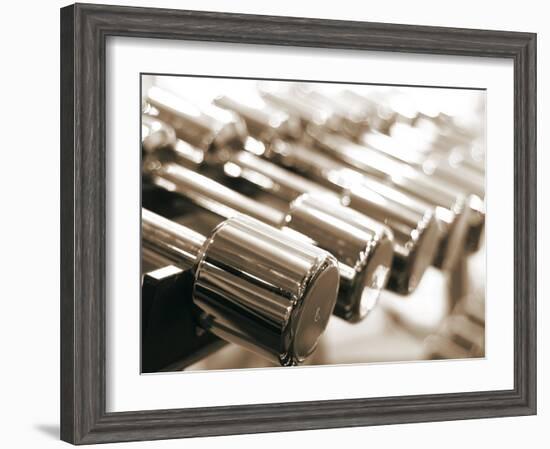 Row of Dumbbells--Framed Photographic Print