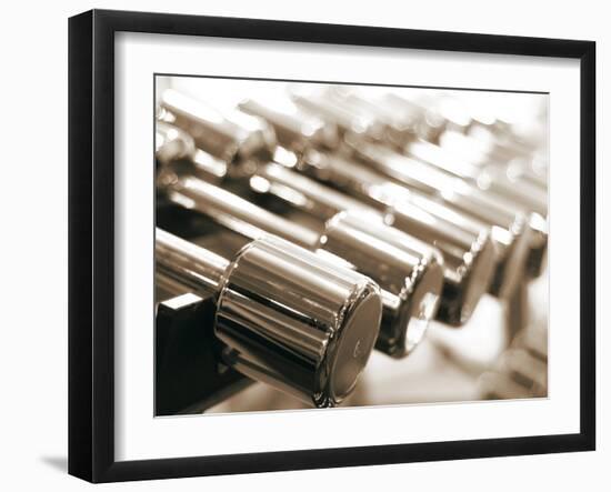 Row of Dumbbells-null-Framed Photographic Print